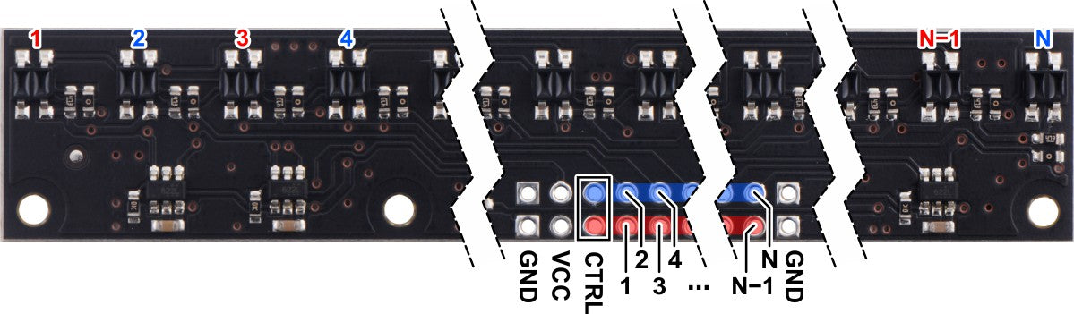 QTR-MD-13A Reflectance Sensor Array: 13-Channel, 8mm Pitch, Analog Output