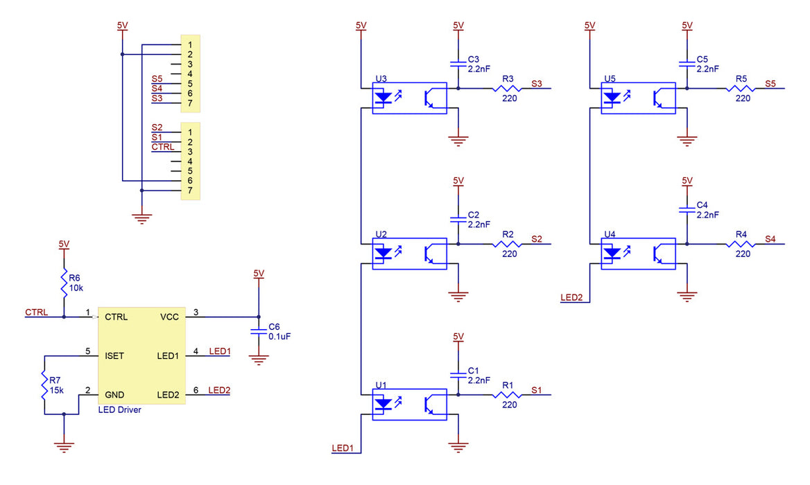 5-Channel Reflectance Sensor Array for Balboa 32U4 Balancing Robot