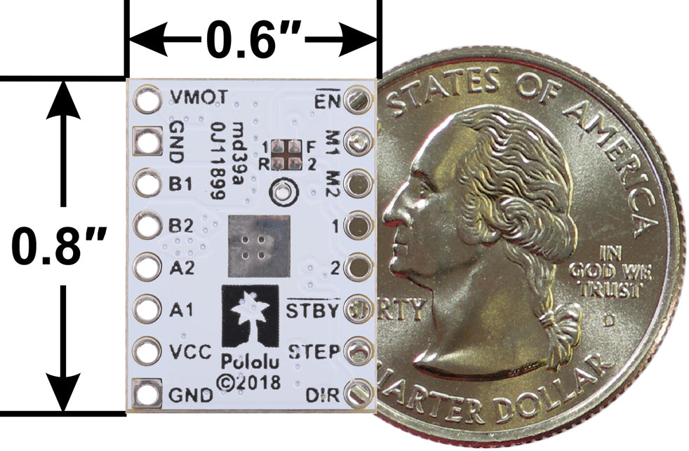 STSPIN220 Low-Voltage Stepper Motor Driver Carrier (Header Pins Soldered)