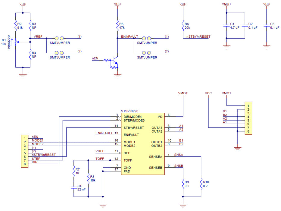 STSPIN220 Low-Voltage Stepper Motor Driver Carrier