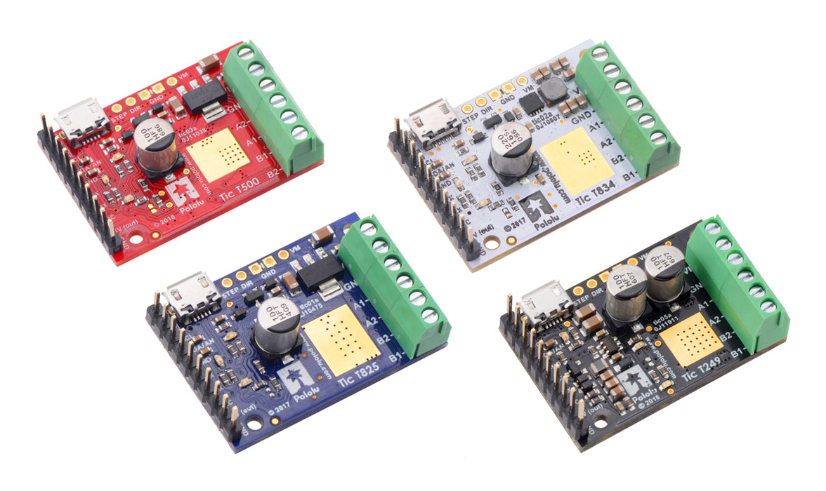 Tic T500 USB Multi-Interface Stepper Motor Controller (Connectors Soldered)