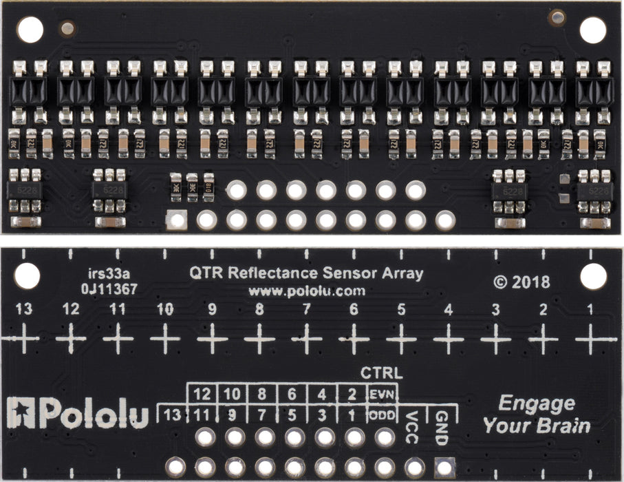 QTR-HD-13RC Reflectance Sensor Array: 13-Channel, 4mm Pitch, RC Output