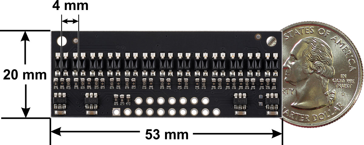 QTR-HD-13A Reflectance Sensor Array: 13-Channel, 4mm Pitch, Analog Output