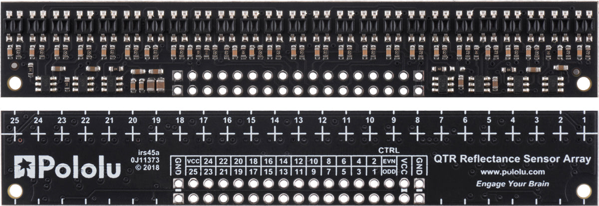 QTR-HD-25RC Reflectance Sensor Array: 25-Channel, 4mm Pitch, RC Output