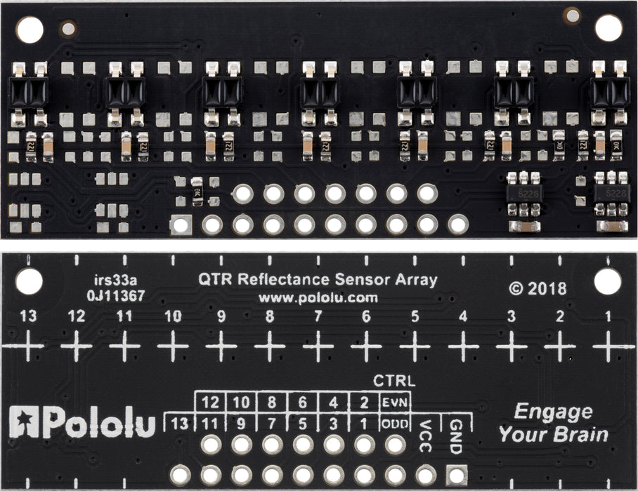 QTR-MD-07RC Reflectance Sensor Array: 7-Channel, 8mm Pitch, RC Output 