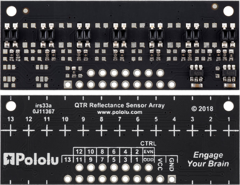 QTR-MD-07A Reflectance Sensor Array: 7-Channel, 8mm Pitch, Analog Output