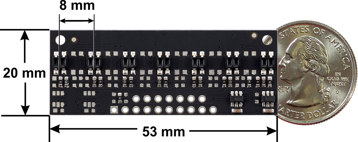 QTR-MD-07A Reflectance Sensor Array: 7-Channel, 8mm Pitch, Analog Output