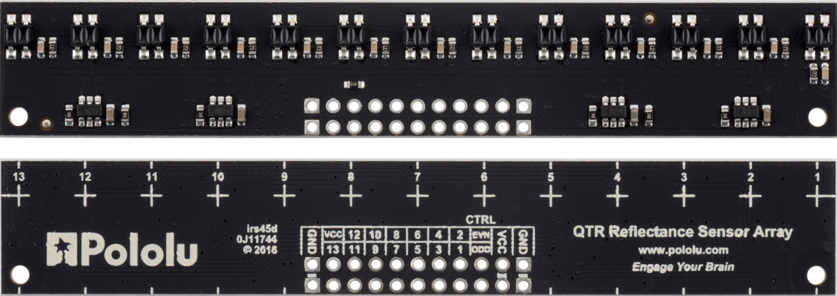 QTR-MD-13RC Reflectance Sensor Array: 13-Channel, 8mm Pitch, RC Output