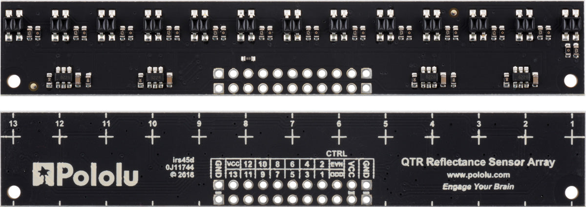 QTR-MD-13A Reflectance Sensor Array: 13-Channel, 8mm Pitch, Analog Output