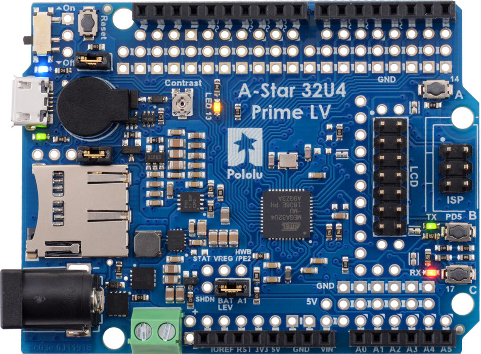 A-Star 32U4 Prime LV microSD with LCD