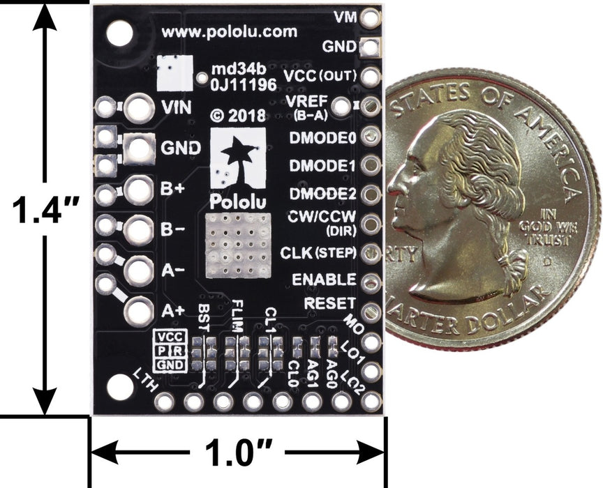 2973 - TB67S249FTG Stepper Motor Driver Carrier