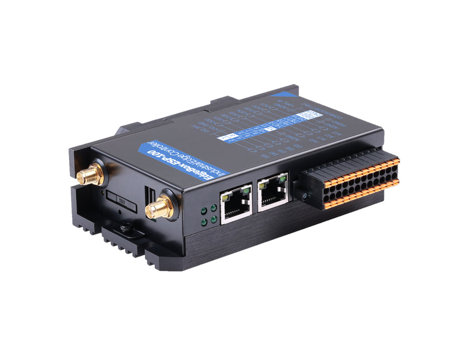 EdgeBox-ESP-100-Industrial Edge Controller, WiFi, BLE, 4G LTE, DIO, AIO, Ethernet, CAN, RS485