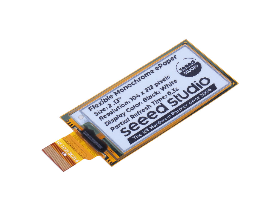 2.13" Flexible Monochrome eInk / ePaper Display with 212x104 Pixels, SPI interface, Support XIAO/Arduino/STM32