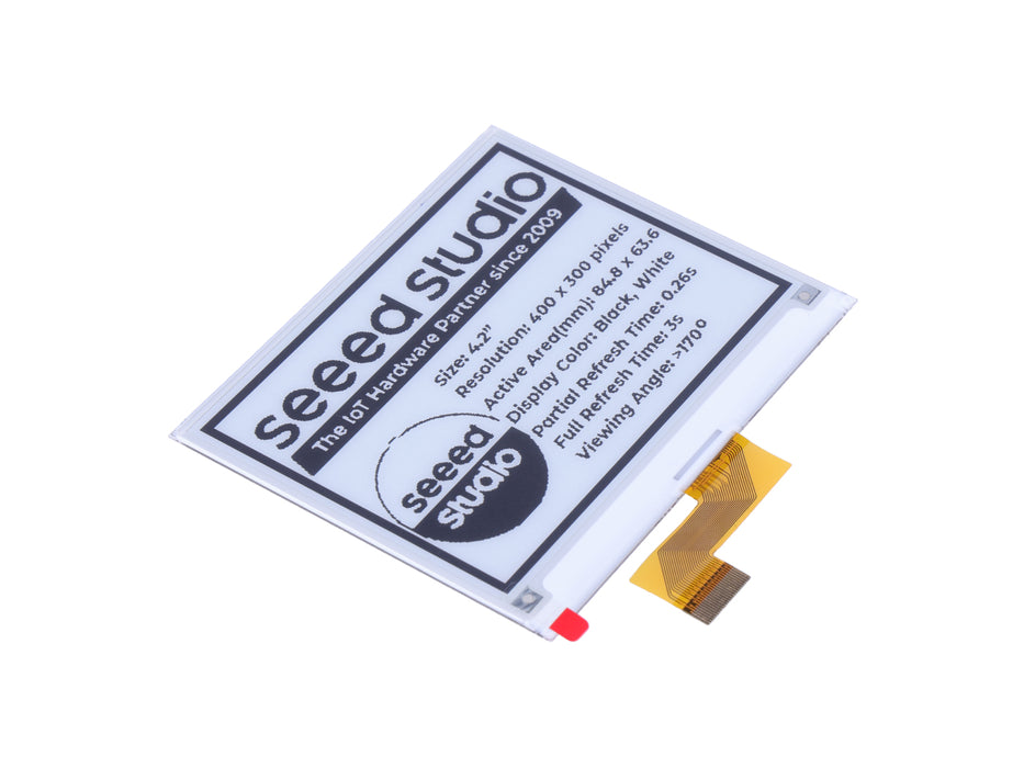 4.2" Monochrome eInk / ePaper Display with 400x300 Pixels, SPI interface, Support XIAO/Arduino/STM32