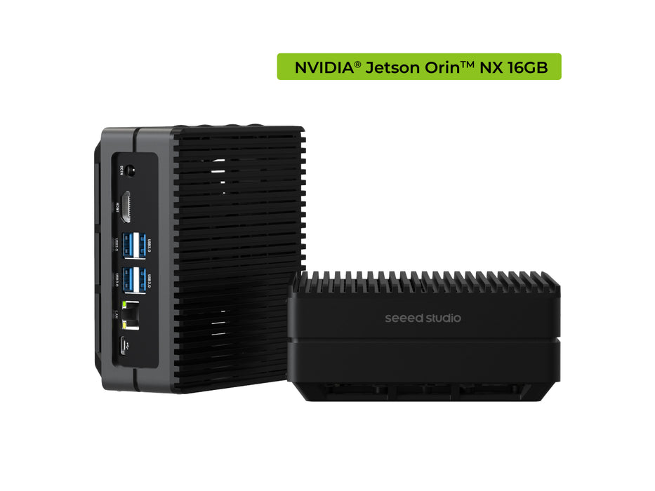 reComputer J4012-Edge AI Device with NVIDIA Jetson Orin  NX 16GB module, 4xUSB 3.2, M.2 Key E & Key M Slot, Aluminum case, Pre-installed Jetpack System with NVIDIA JetPack  on 128GB NVMe SSD(w/o power adapter)