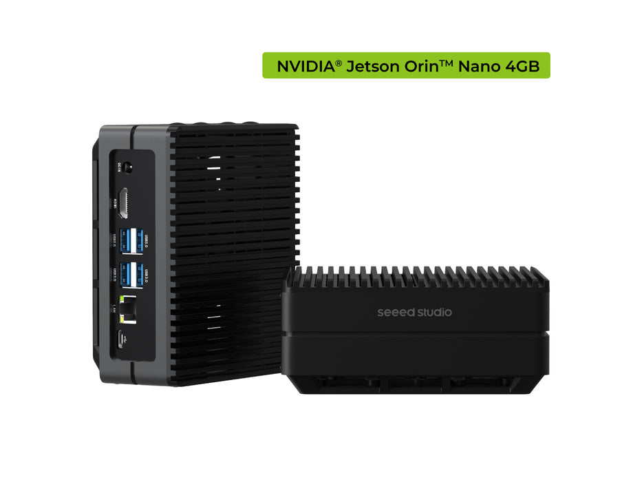 reComputer J3010-Edge AI Device with NVIDIA Jetson Orin  Nano 4GB module, 4xUSB 3.2, WiFi/BT, M.2 Key E & Key M Slot, Aluminum case, Pre-installed Jetpack System with NVIDIA JetPack  on 128GB NVMe SSD(w/o power adapter)