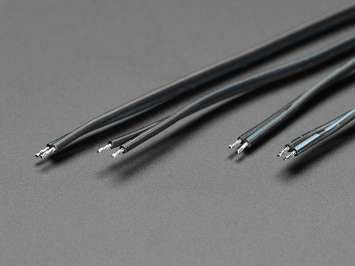 Angled shot of Four 2-pin 0.1" Pig-Tail Cables.