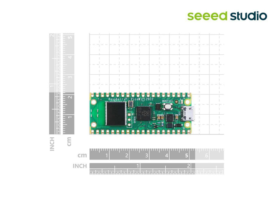 Raspberry Pi Pico W - Raspberry Pi RP2040 chip, Wi-Fi & Bluetooth 5.2 supported, beginner-friendly microcontroller, small & flexible design