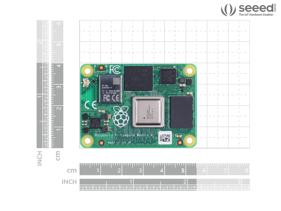 Raspberry Pi Compute Module 4 - 2GB RAM, 8GB eMMC, 2.4/5.0GHz Wi-Fi & Bluetooth 5.0 (CM4102008)