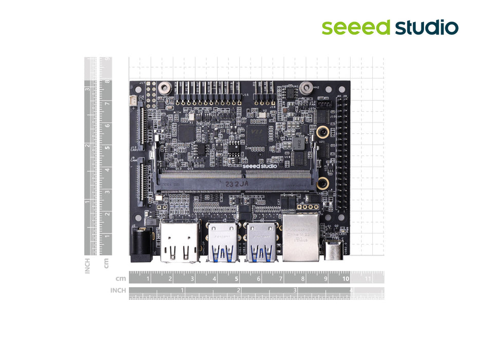 reComputer J202 - carrier Board for Jetson Nano/Xavier NX/TX2 NX, with 4xUSB, M.2 Key M,E same size of NVIDIA  Jetson Xavier  NX Dev Kit carrier board (Power adapter included)