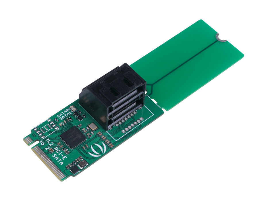 PCIe 3.0x2 M.2 NGFF Key-M to 2-Port (stacked) 6Gbps SATA 3.0 Converter with JMB582 Chip  - Suitable for ODYSSEY-X86J4105