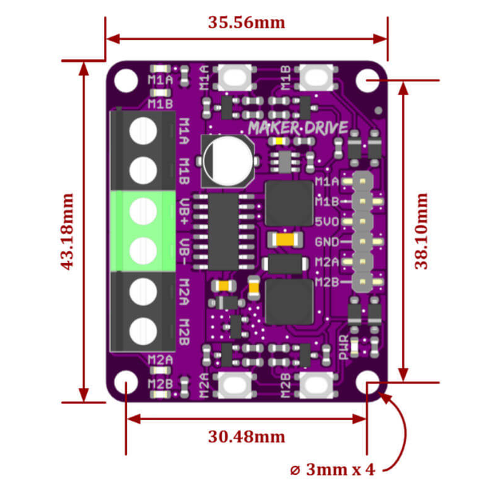 MAKER DRIVE - MIX1508 H-Bridge Motor Driver