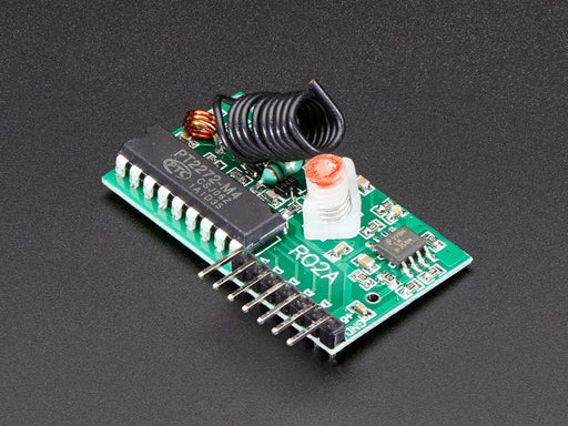 Simple RF Receiver with antenna, chip and header pins