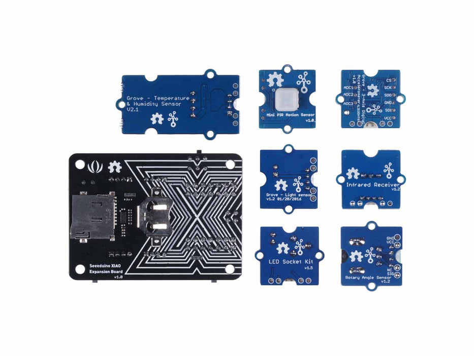 Seeed Studio XIAO Starter Kit - all Seeed Studio XIAO series Development boards supported, XIAO Series Expansion board, 9 Grove Modules, Additional Controllable Components, presented with XIAO Series Courses