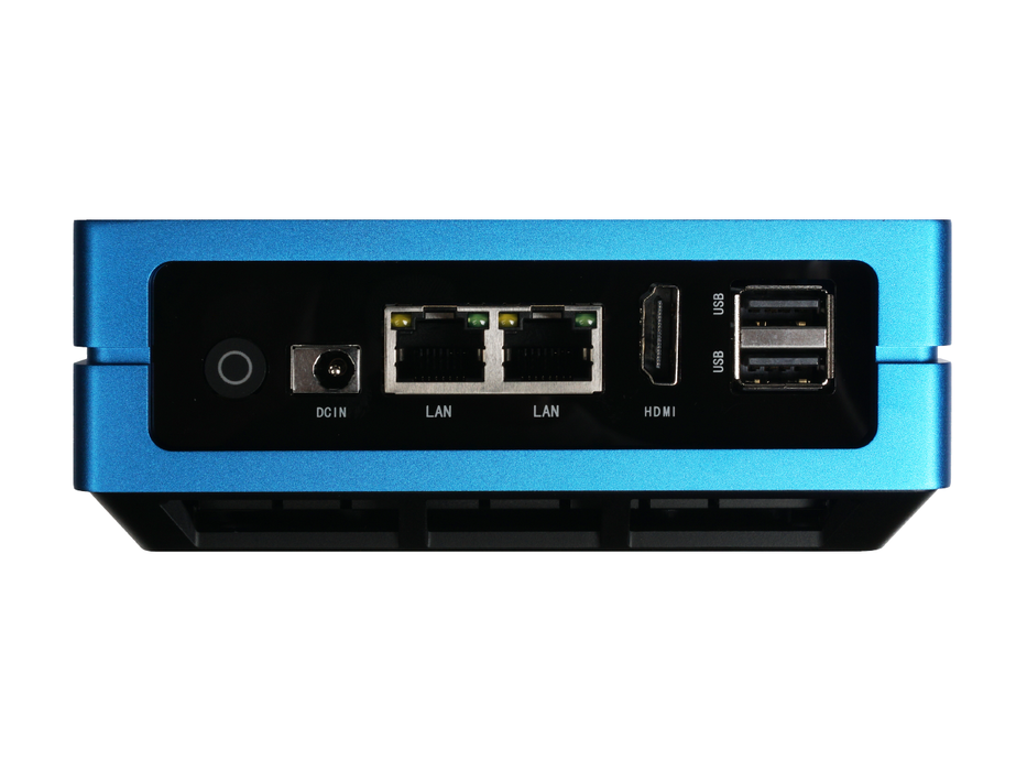 Odyssey Blue: Quad Core Celeron J4125 Windows 10 Mini PC with 128GB external SSD (TELEC),Dual Gigabit Ethernet NICs