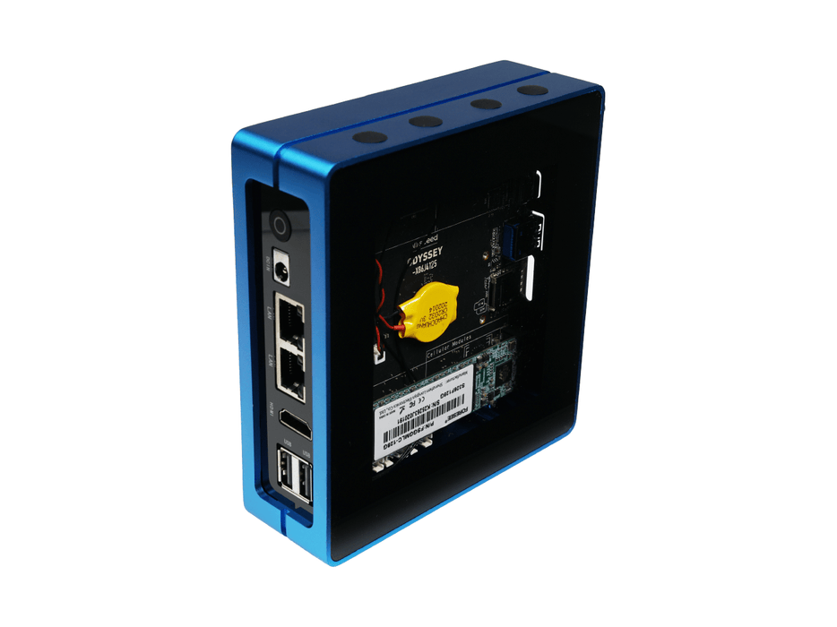 Odyssey Blue: Quad Core Celeron J4125 Windows 10 Mini PC with 128GB external SSD (TELEC),Dual Gigabit Ethernet NICs