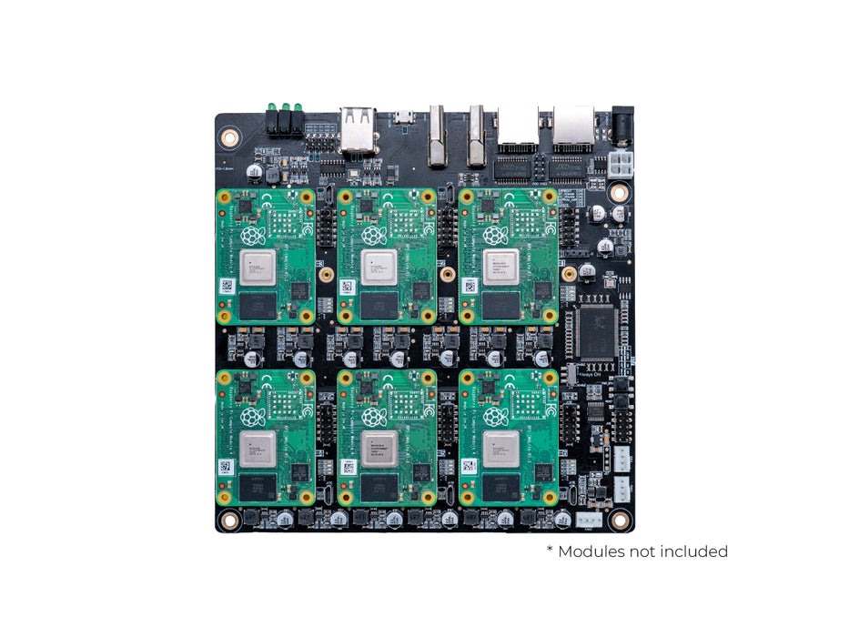 Raspberry Pi CM4 Cluster Mini-ITX board - Support up to 6 CM4, Storage Expansion for Each CM4, multiple Fan and USB Interfaces, two HDMI Ports, two RJ45 Network Connectors, on/off switch, reset button, dual Power Supply