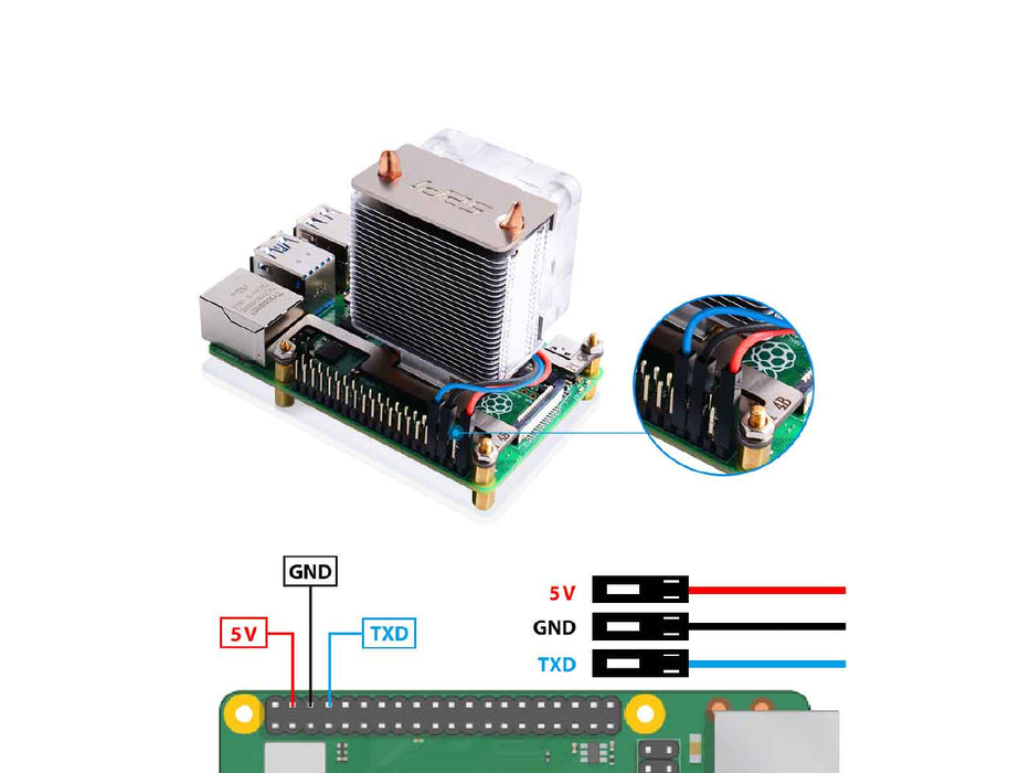 Blink Blink ICE Tower CPU Cooling Fan for Raspberry Pi (Support Pi 4)