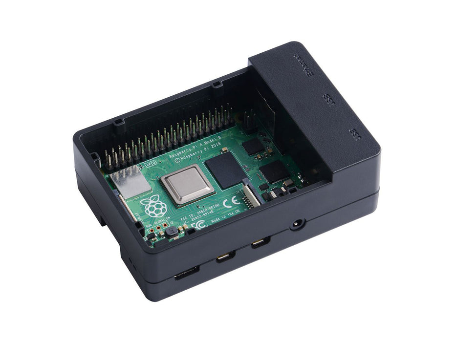 ABS H-Type Black Case for Raspberry Pi 4 B