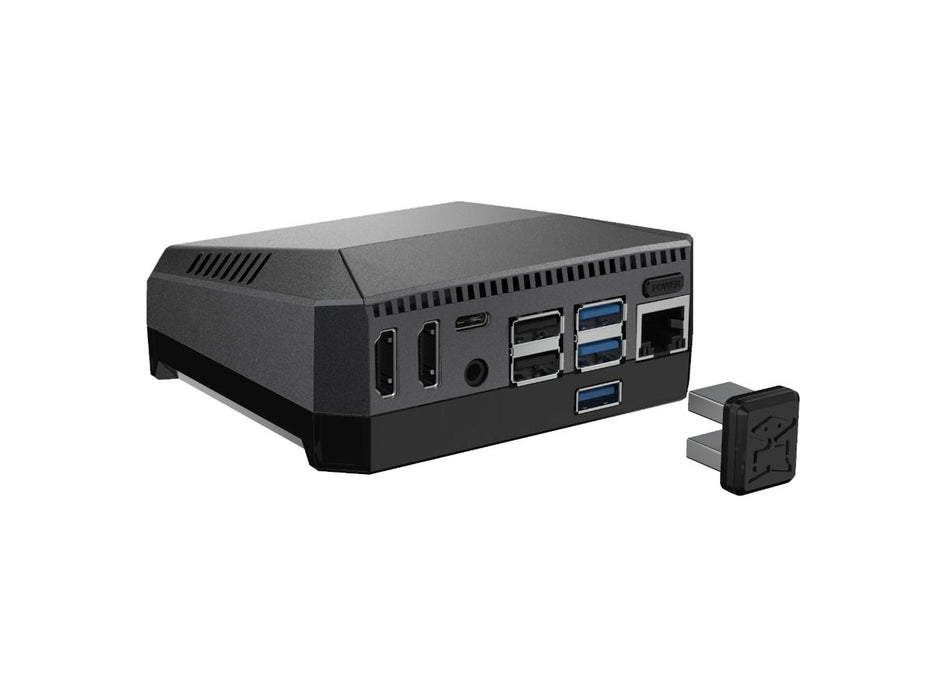 Argon ONE M.2 Aluminum Case for Raspberry Pi 4 - With SSD support via M.2, Two Full-Sized HDMI, Power Button, Cooling Fan & IR Support