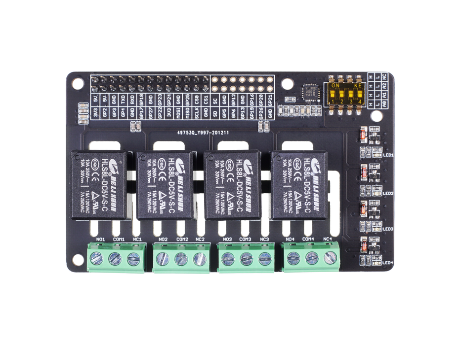 4-Channel SPDT Relay HAT for Raspberry Pi