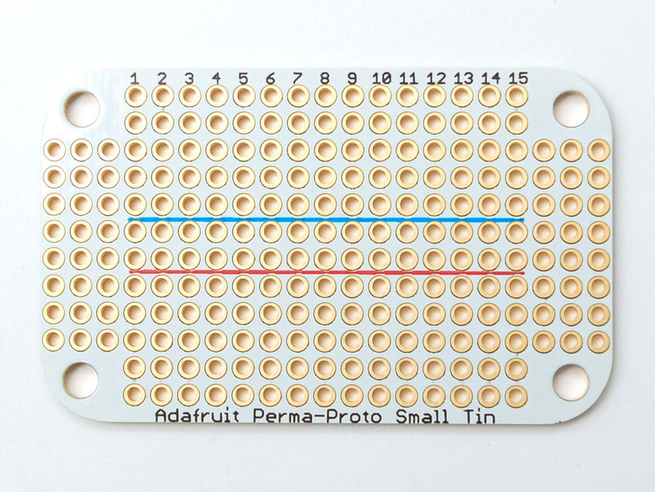 Top view of a small Altoids breath mint case with two Adafruit Perma-Proto Small Mint Tin Size Breadboard PCBs.