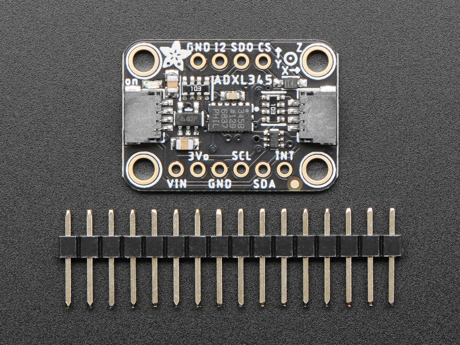 Angled shot of accelerometer breakout.