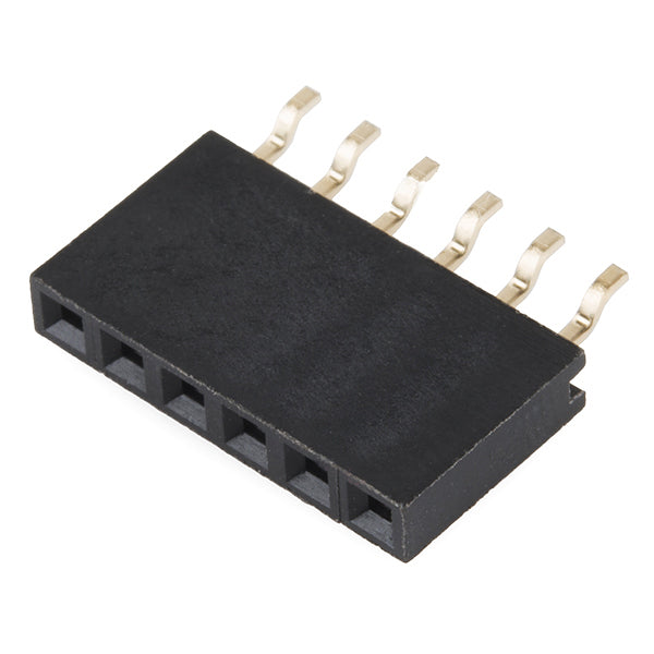 Header - 6-pin Female (SMD, 0.1\", Right Angle)