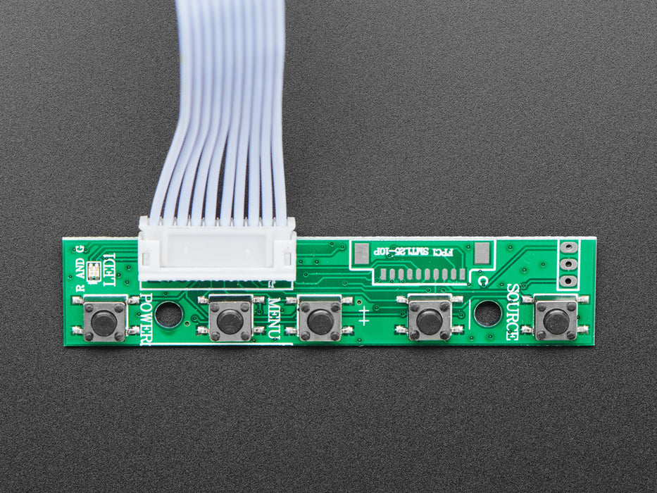 Top down view of a HDMI 4 Pi - 10.1" Display.