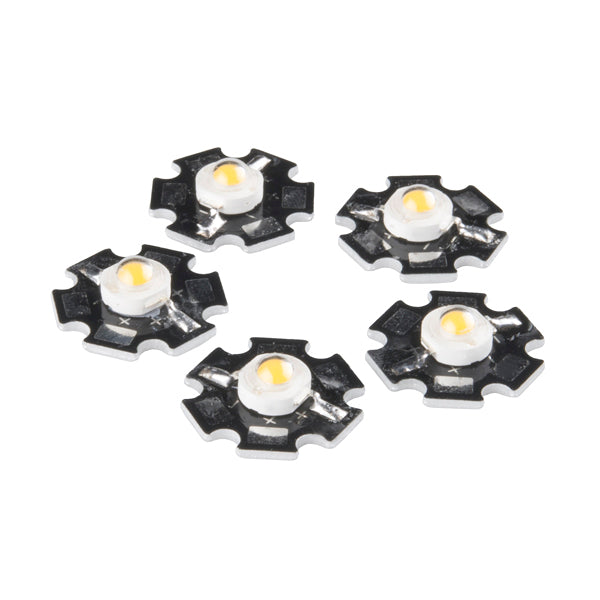 LED - 3W Aluminum PCB (5 Pack, Warm White)