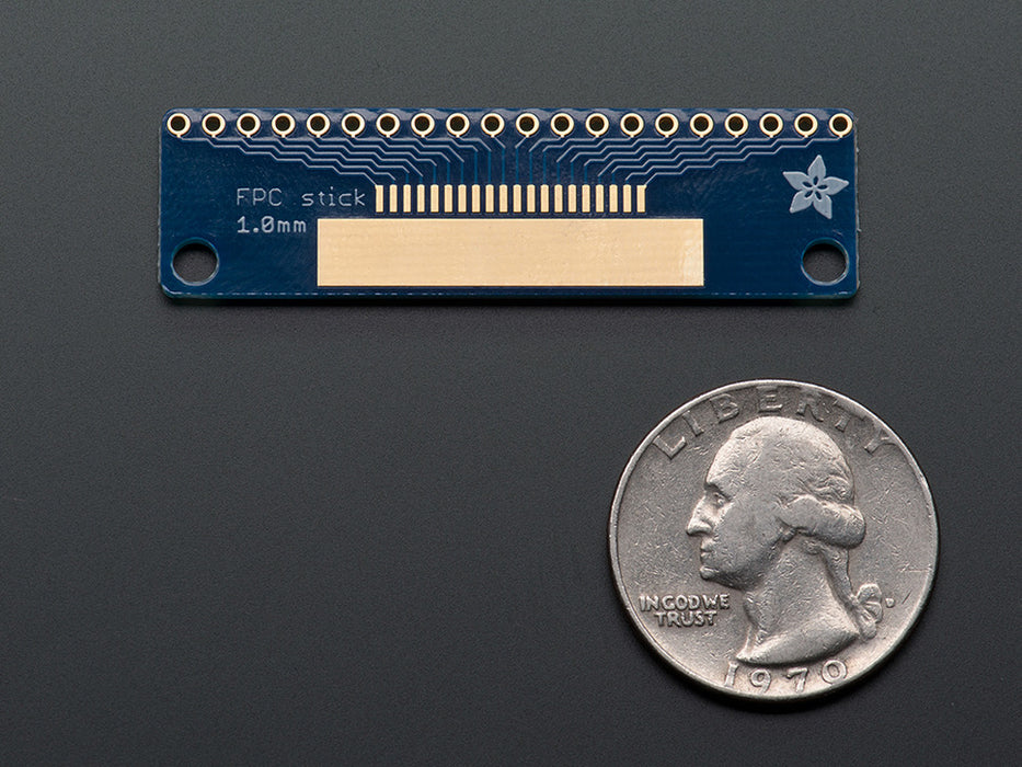 Angled shot of a 20 Pin Adafruit FPC Stick Pitch Adapter - 0.5mm