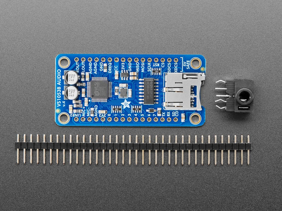 Angled shot of VS1053 Codec board.