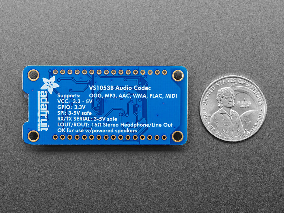 Angled shot of VS1053 Codec board.