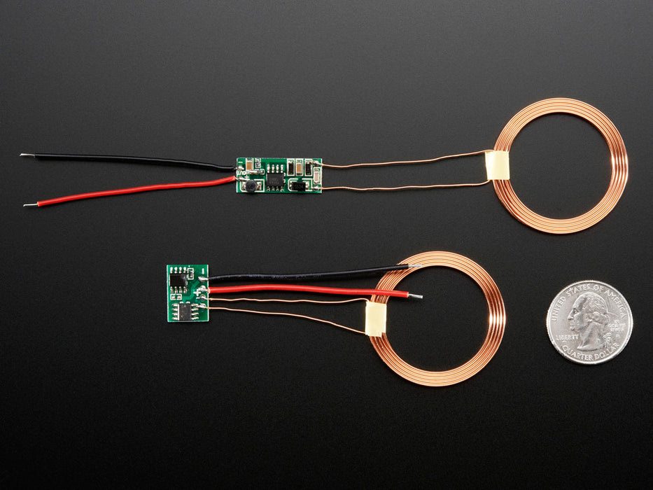 Angled shot of two Inductive Charging Set - 3.3V @ 500mA max.
