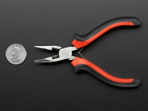 Red and black needle-nose pliers