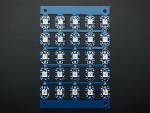 Sheet of 25 Breadboard-friendly RGB Smart NeoPixels