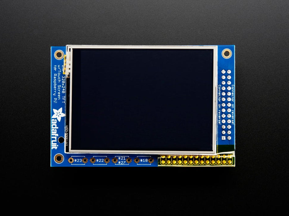 320x240 2.8 inch TFT and Touchscreen installed on Raspberry Pi with desktop showing