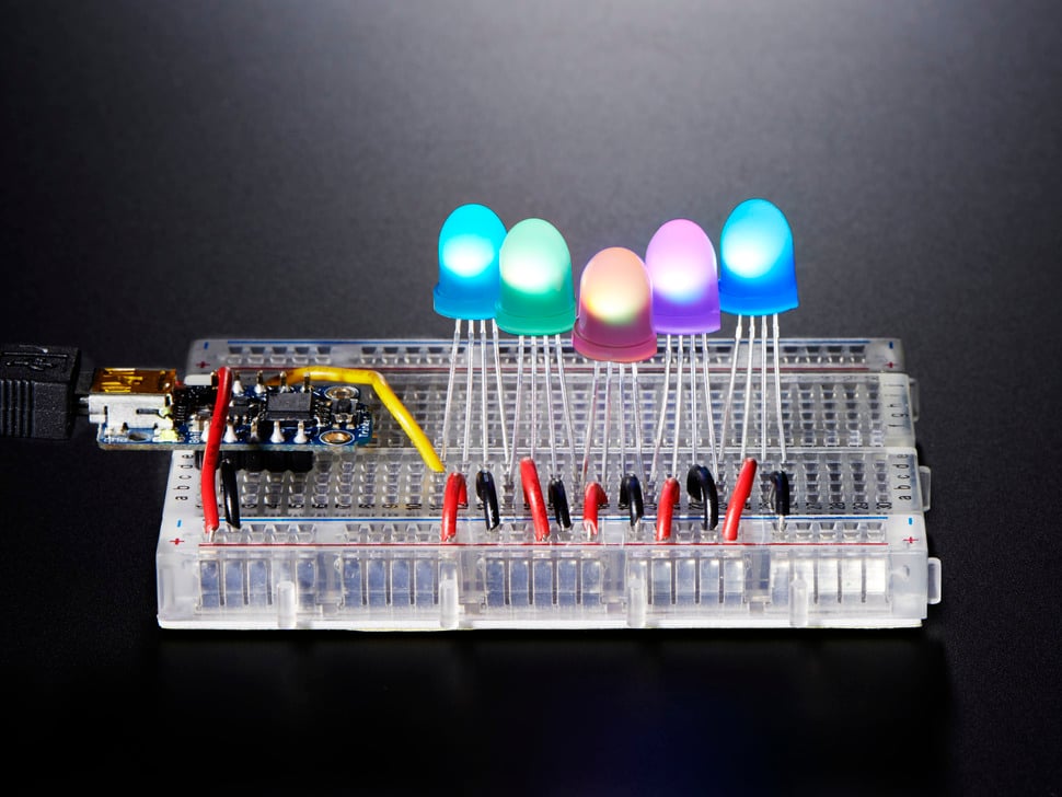 NeoPixel Diffused 8mm Through-Hole LED - 5 Pack — Robot Italy