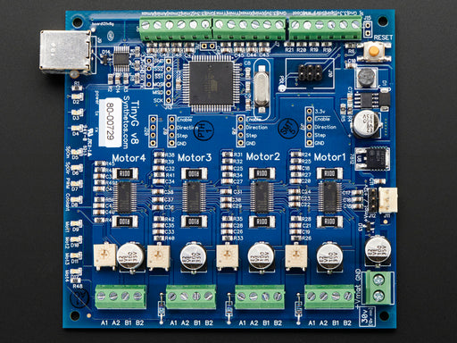 Angled shot of a TinyG CNC Controller Board v8. 