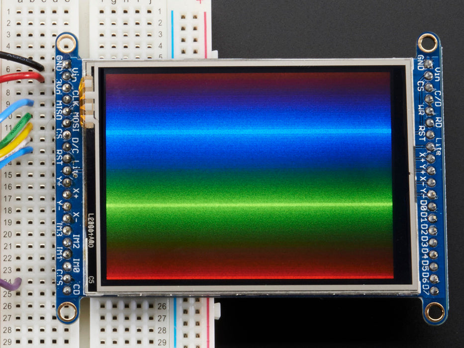 TFT breakout wired to arduino, hand drawing of a heart, star, and swirling line using touchscreen